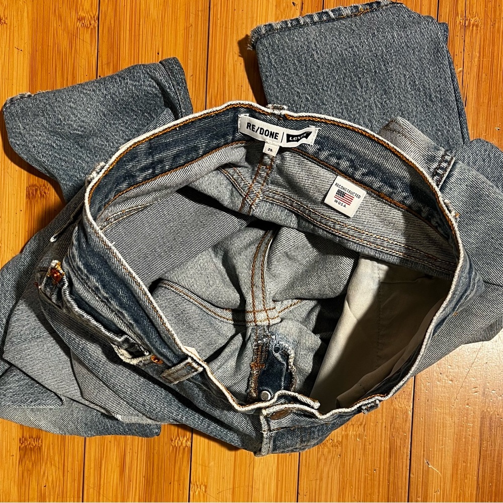 Re/Done x Levis High Rise Straight Slim Leg Jeans Size 25 - Picture 6 of 15